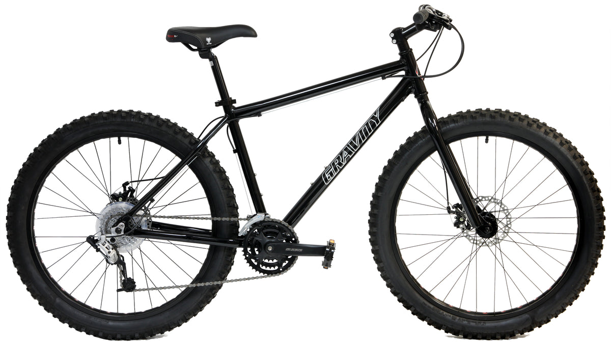 Gravity Bullseye — Black fat-tire bicycle