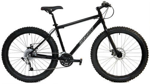 Gravity Bullseye — Black fat-tire bicycle