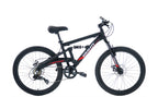 Gravity FSX 24 — Matte Black kids' full-suspension mountain bike