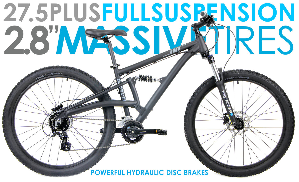 Gravity FSX 27.5 HD Boost — Matte Black full-suspension mountain bike