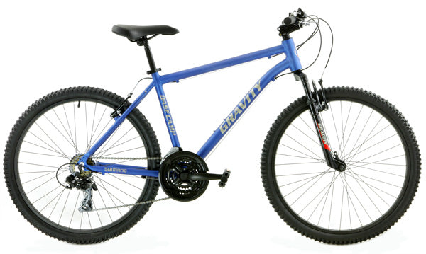 Gravity BaseCamp V21 hardtail mountain bicycle in Satin Mariner Blue, standard frame
