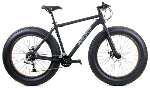 Gravity Bullseye Monster FIVE — Matte Black fat-tire bicycle
