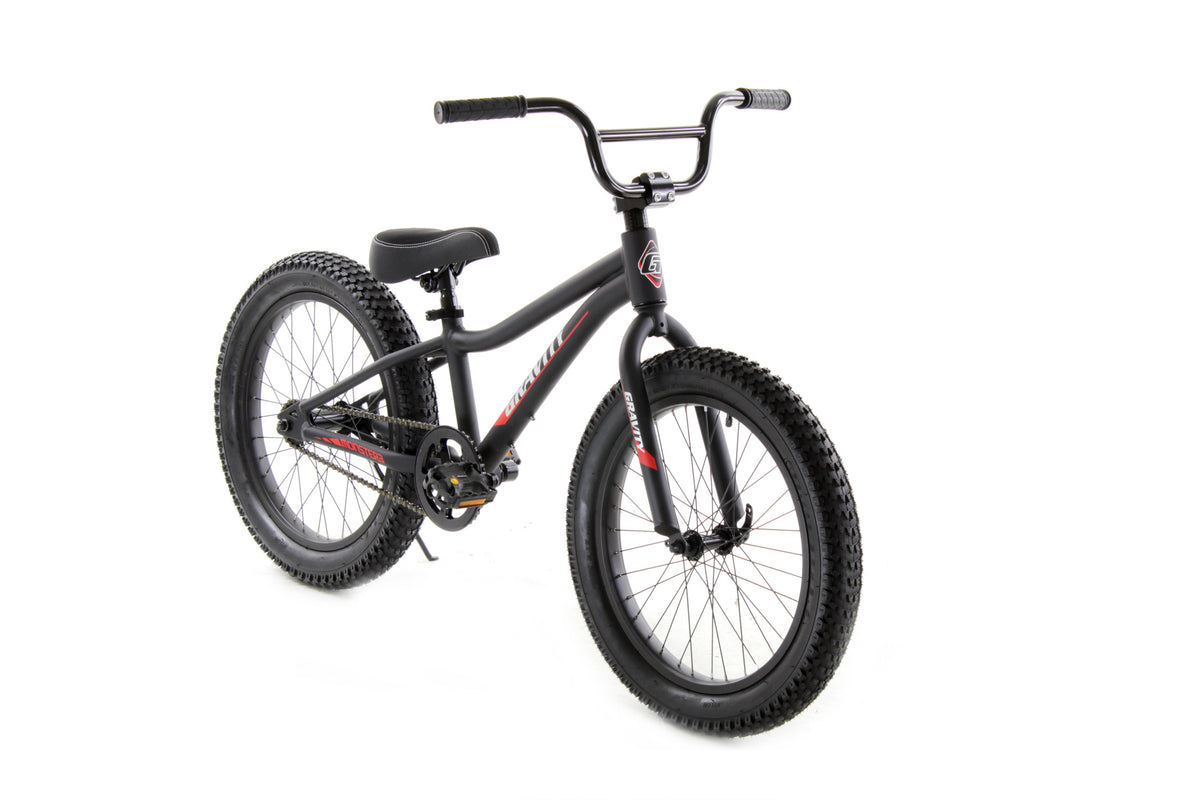 Gravity Monster3 ONE 20 — Matte Black standard frame kids' fat-tire bicycle