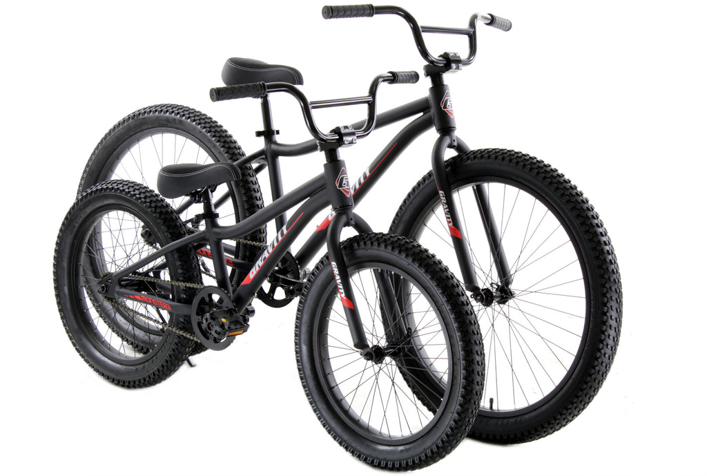 Gravity Monster3 ONE 24 — Matte Black standard frame kids' fat-tire bicycle