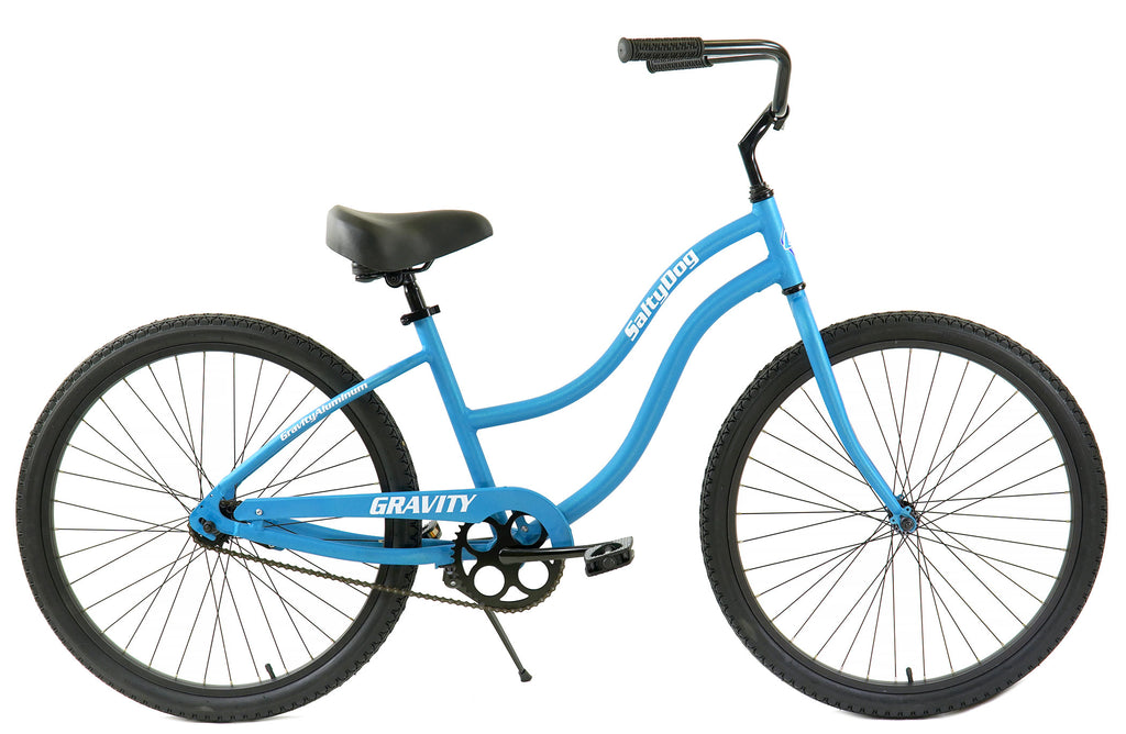 Gravity Salty Dog 26 — Matte Electron blue step-through frame cruiser bicycle