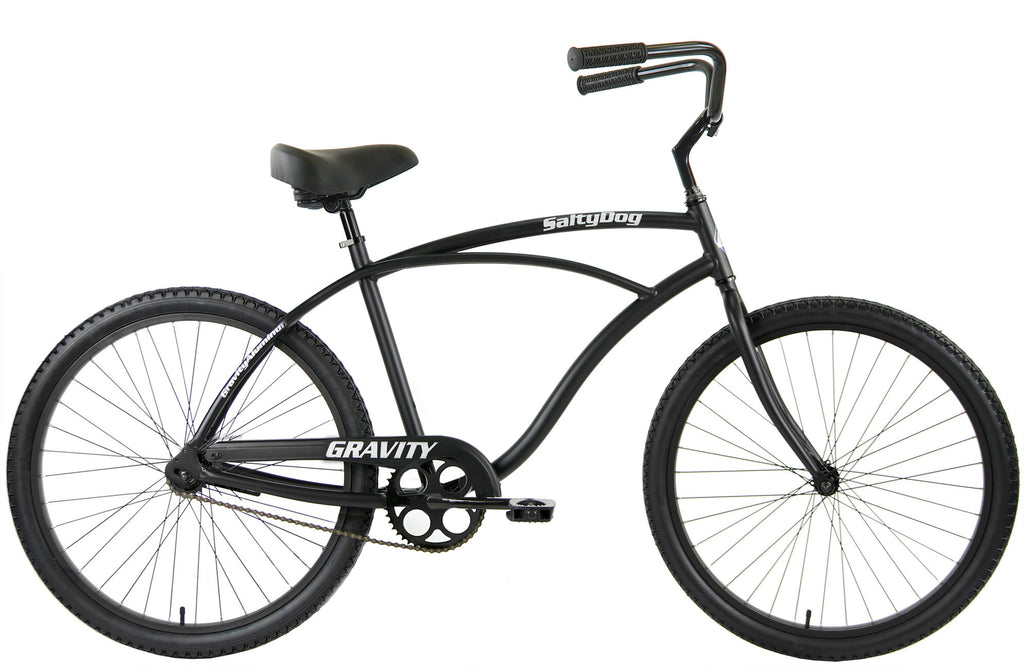 Gravity Salty Dog 26 — Matte Black standard frame cruiser bicycle