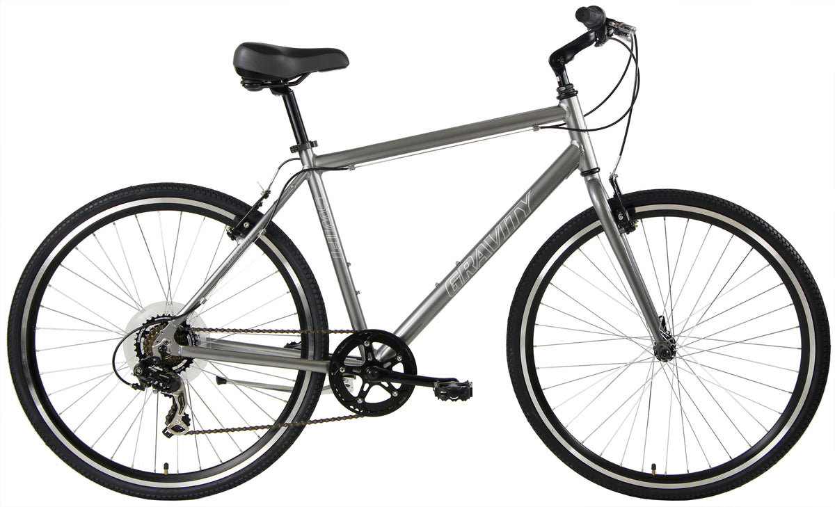 Gravity Swift 7 — Titan Gray standard frame hybrid bicycle