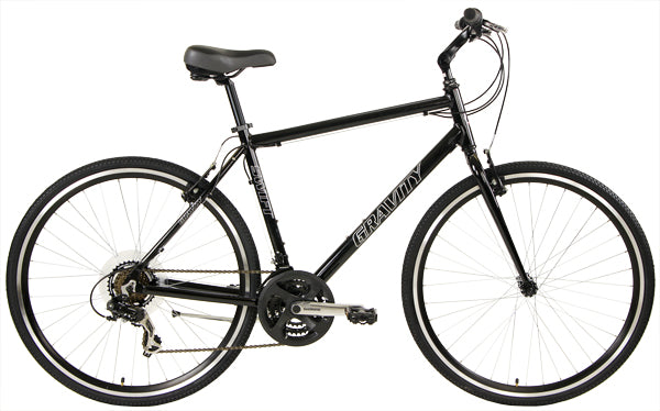 Gravity Swift 21 — Black Gloss standard frame hybrid bicycle