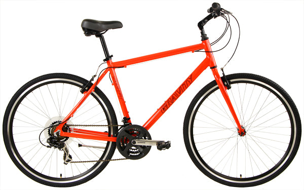Gravity Swift 21 — Orange Gloss standard frame hybrid bicycle