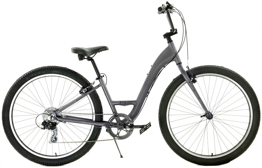 Gravity X-Rod 7 — Matte Gray step-through frame hybrid bicycle